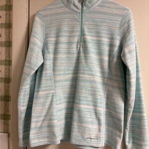 Eddie Bauer women’s Blue and White Zip-Up Fleece